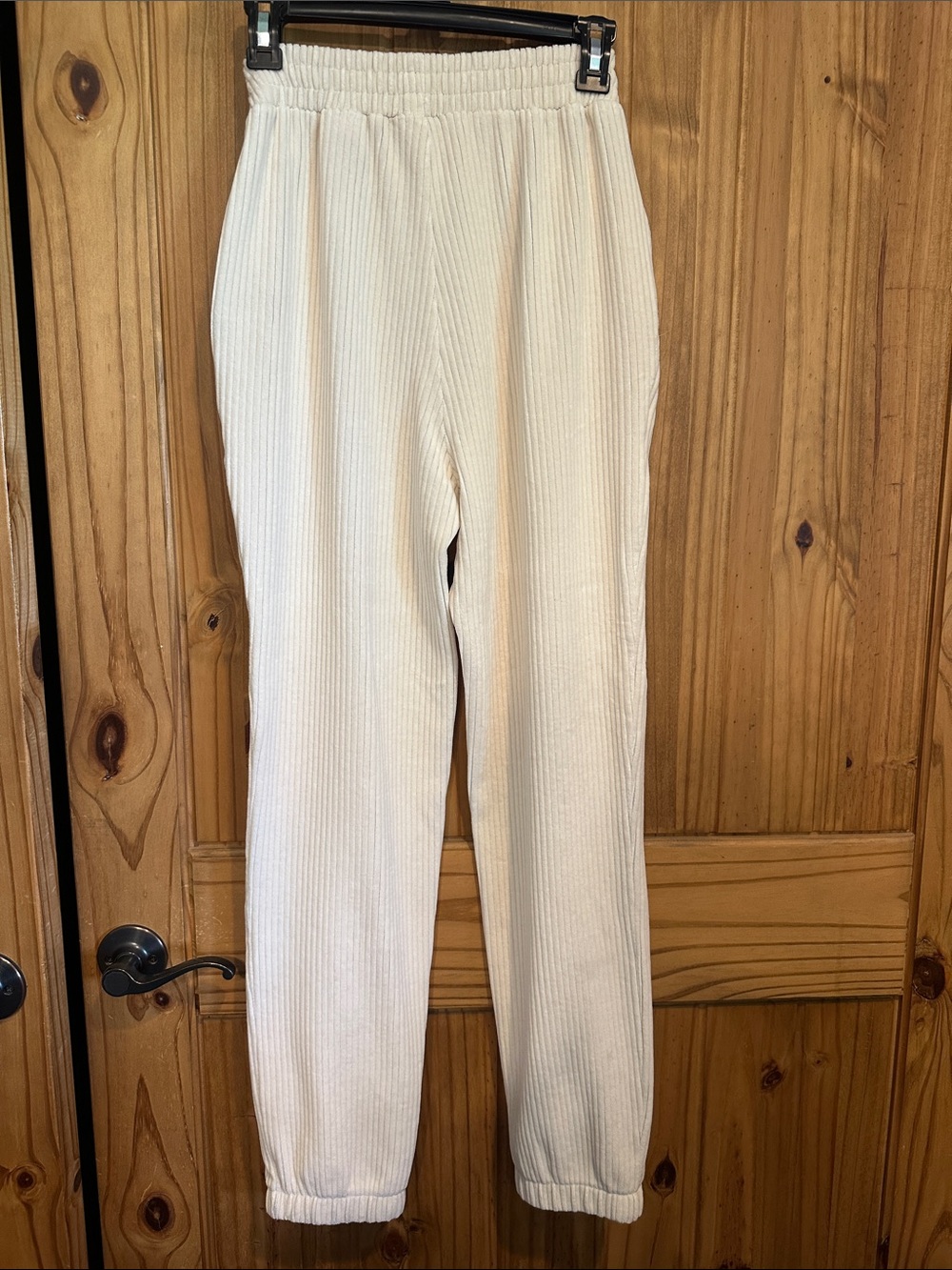 H&M Cream Ribbed Sweat Joggers - Picture 6 of 6